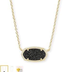 Kendra Scott black drusty Elisa necklace